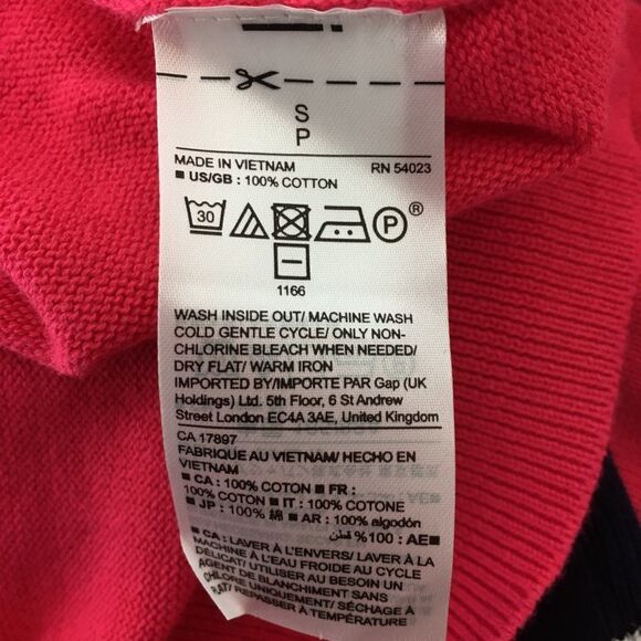 Gap Crew Neck Sweater Pink With‎ Navy Size Small - Picture 8 of 8